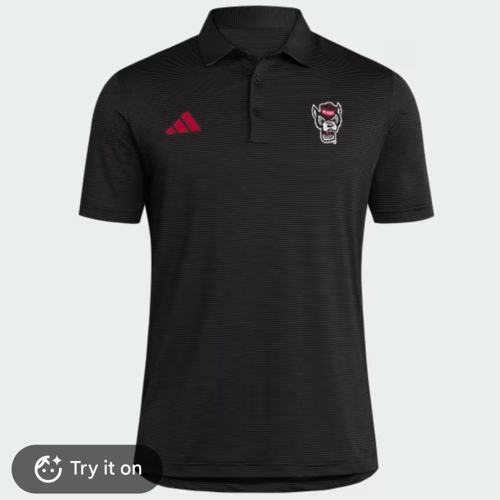 Adidas x NC State | NWT Men's Wolfpack Black Sideline Performance Polo Shirt, L